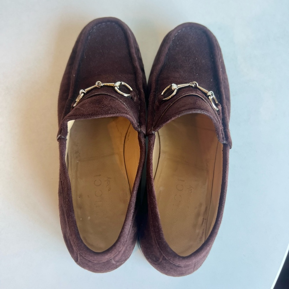 Gucci Suede Brown Loafers women’s size 7 - Picture 4 of 5